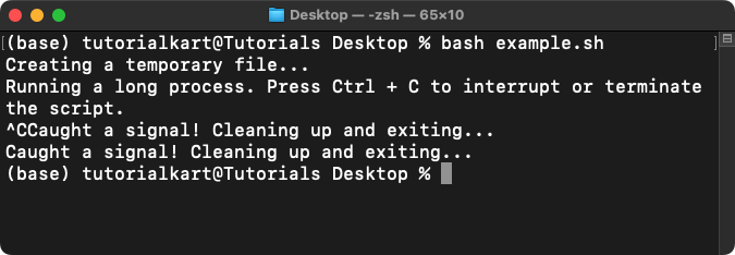 Trapping Multiple Signals in Bash